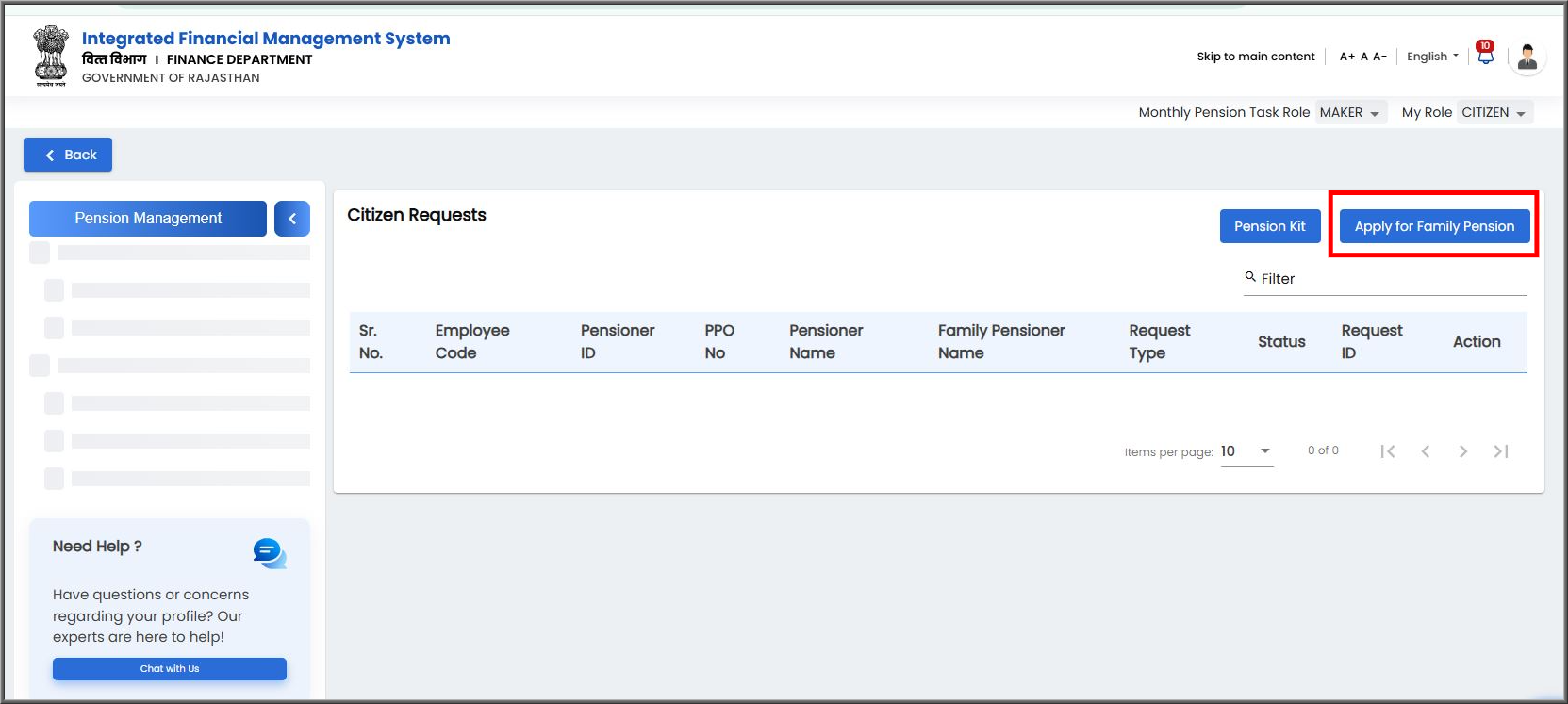 Family Pension Online Process on IFMS 3.0 Rajasthan