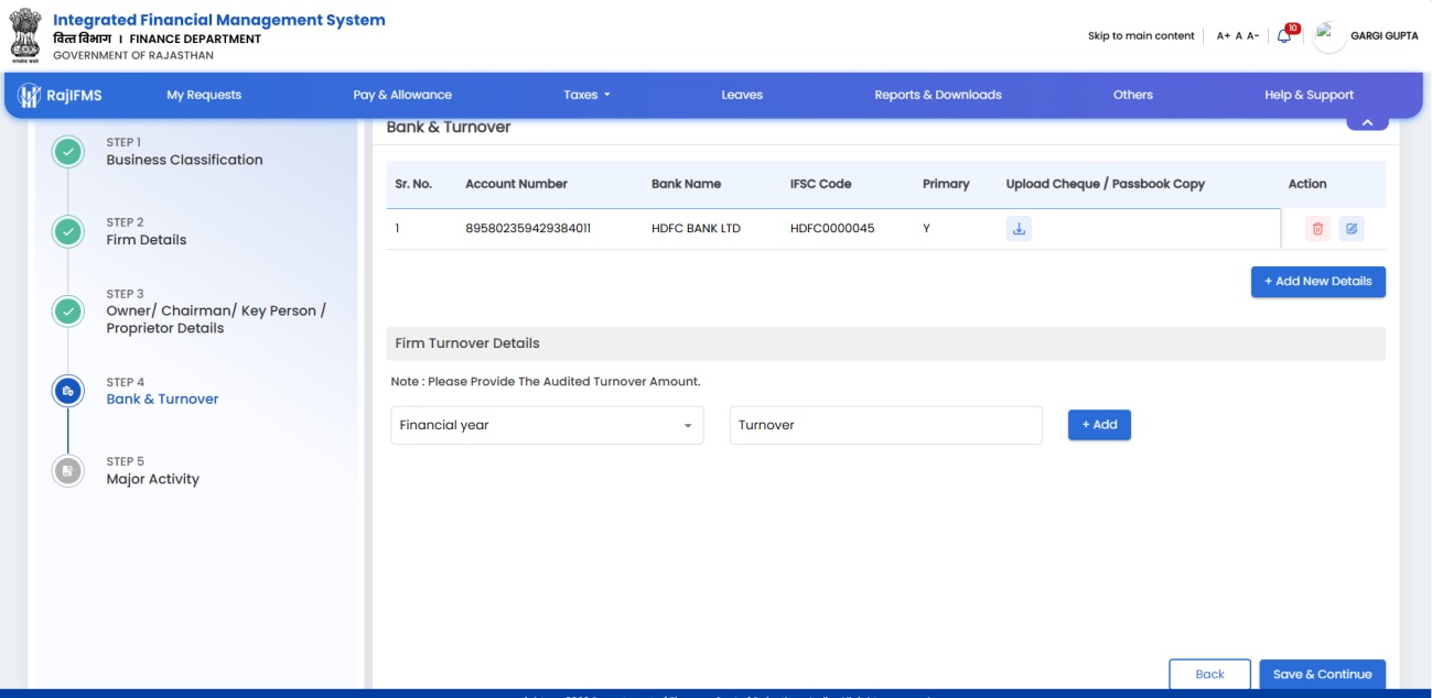 IFMS 3.0 Vendor Management Rajasthan