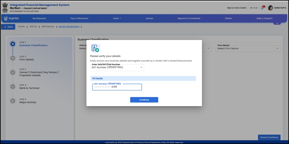 IFMS 3.0 Vendor Management Rajasthan