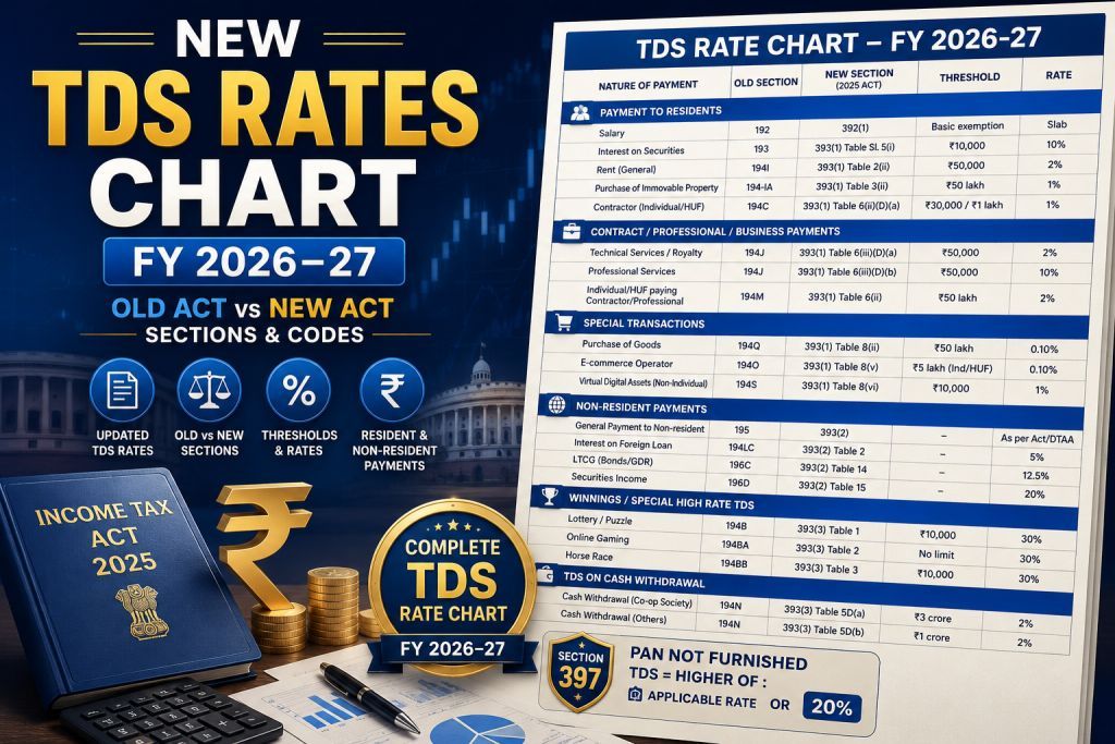 New TDS Rates Chart – FY 2026–27