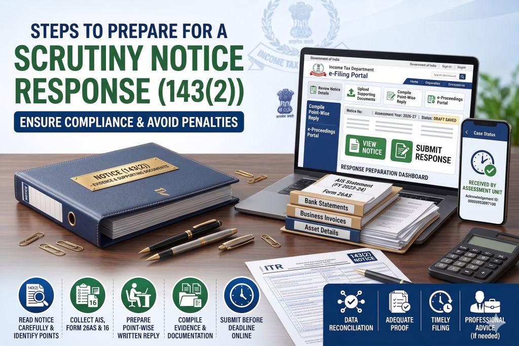 143(2) Scrutiny Notice Explained: How to Check & Reply Online Step-by-Step Guide (AY 2025–26)
