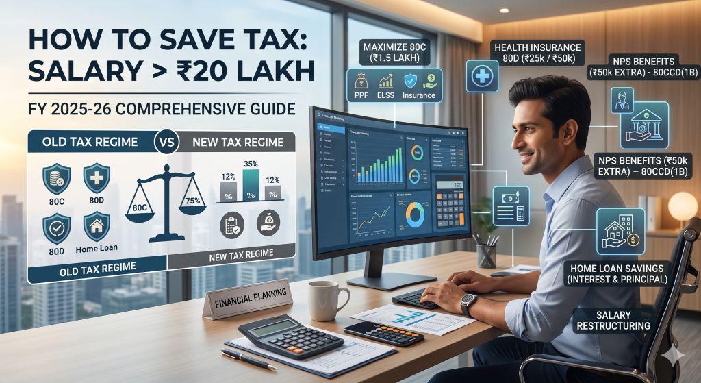 How to Save Tax on Salary Above ₹20 Lakh for FY 2025-26: Smart Strategies, Deductions & Regime Comparison