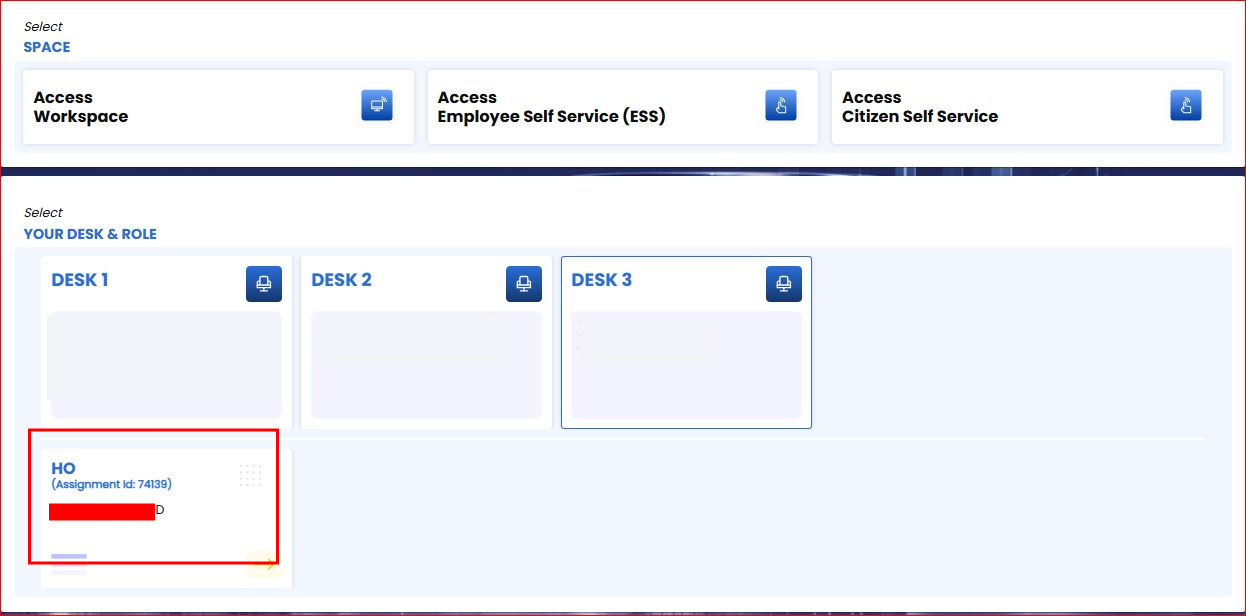 Select HO Desk and Role