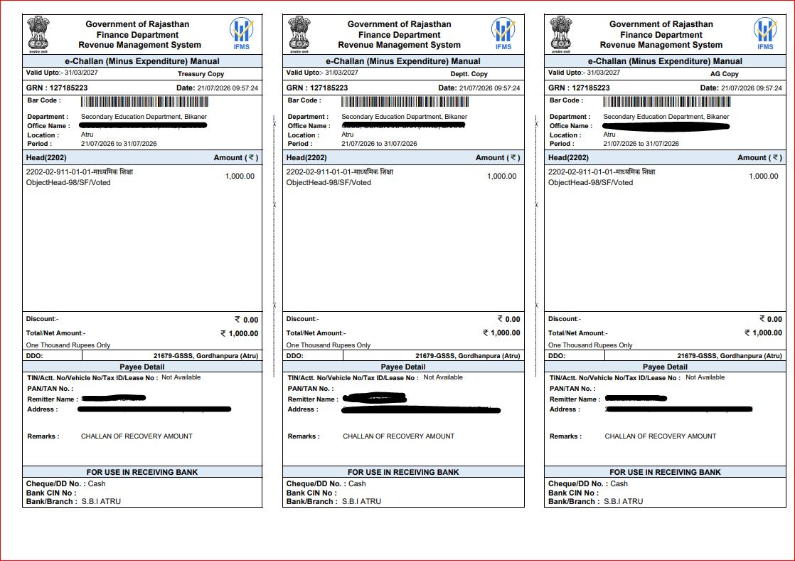 Final e-Challan Manual Print