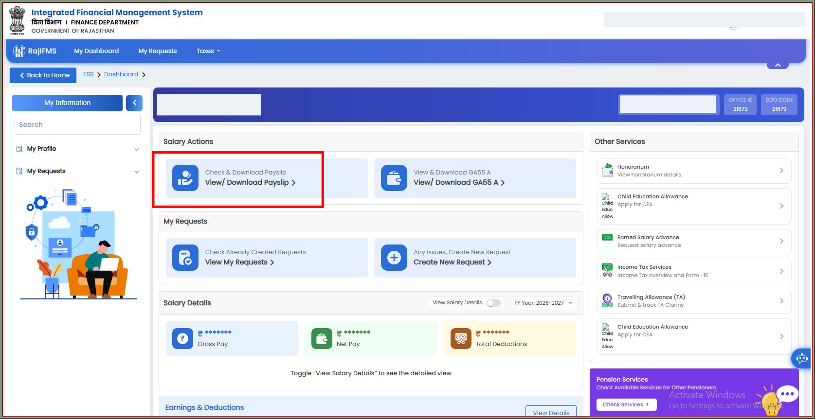 Click Payslip Link